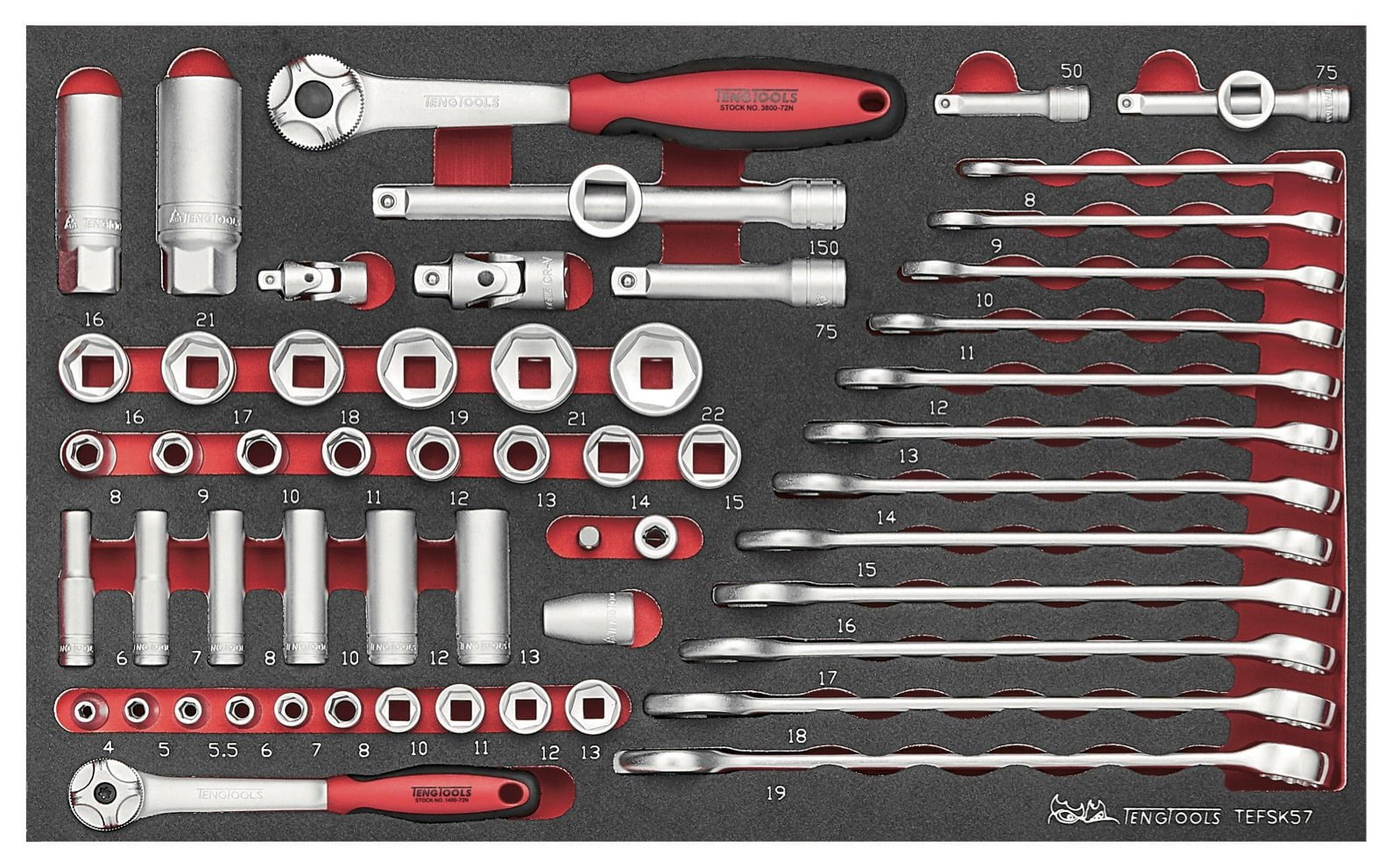 Teng Tools 118 Piece Screwdriver Plier Hammer Socketry &