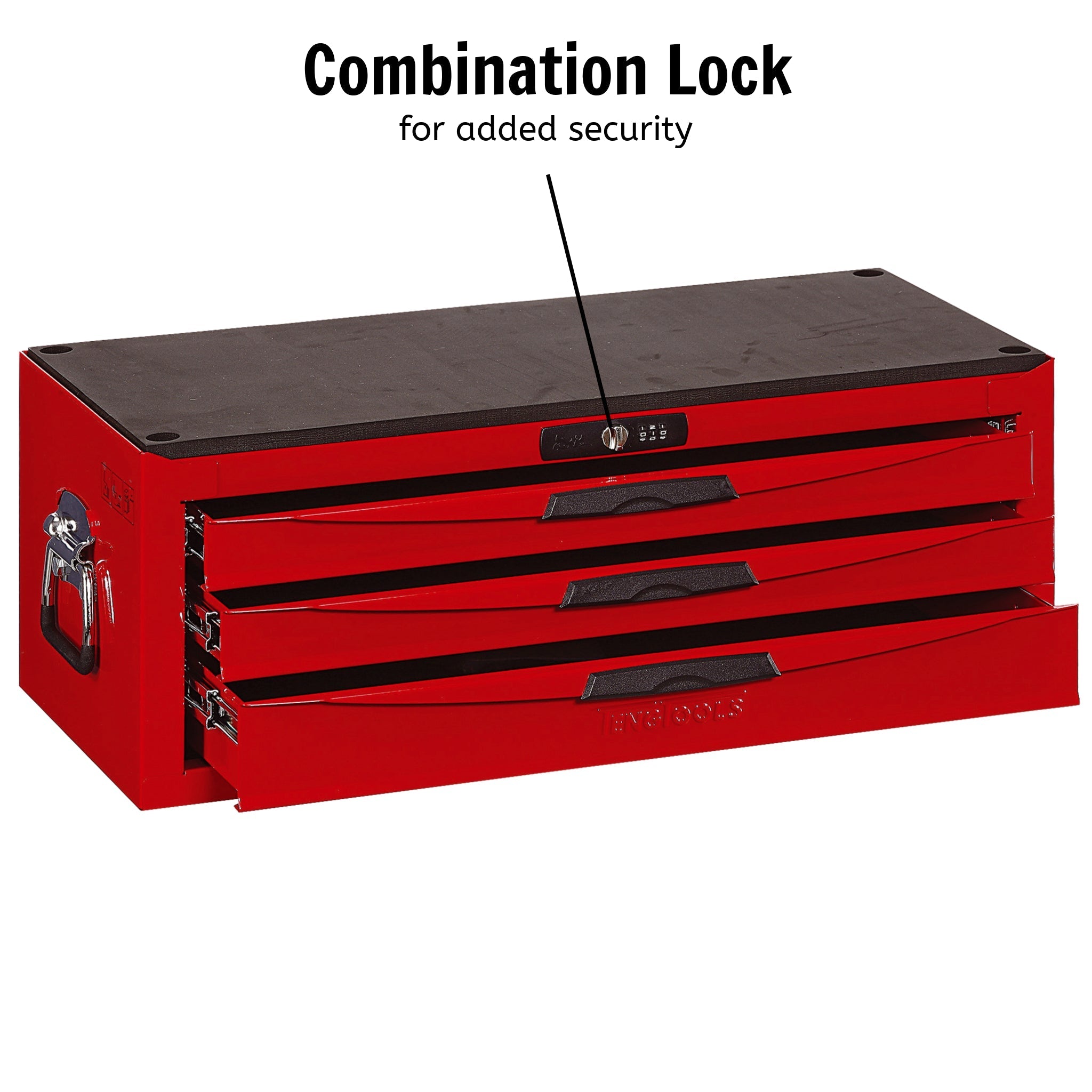 Teng Tools 3 Drawer 26 Inch Wide Red Portable Steel