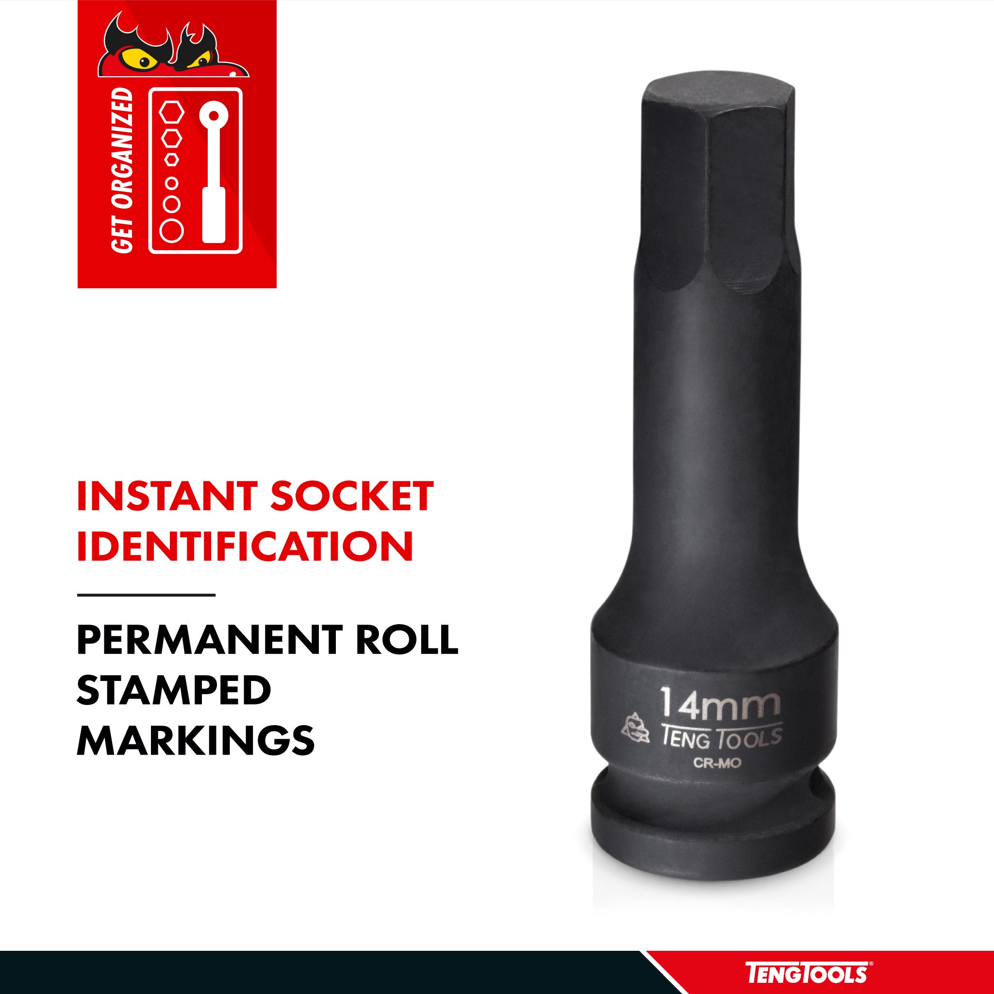 Teng Tools SAE 1/2 Inch Drive Hex Chrome Molybdenum Impact