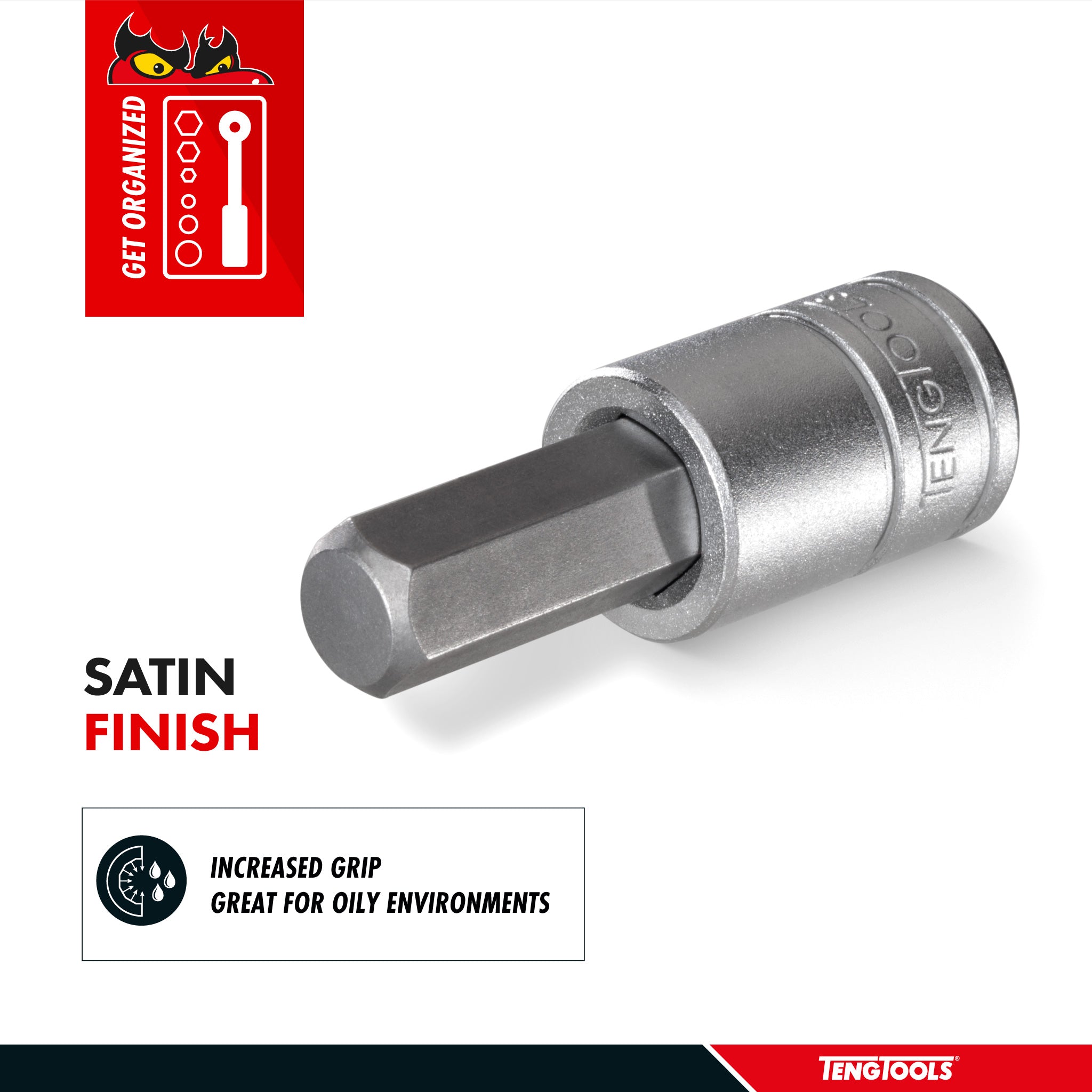 Teng Tools SAE 1/2 Inch Drive Hex Chrome Vanadium Sockets