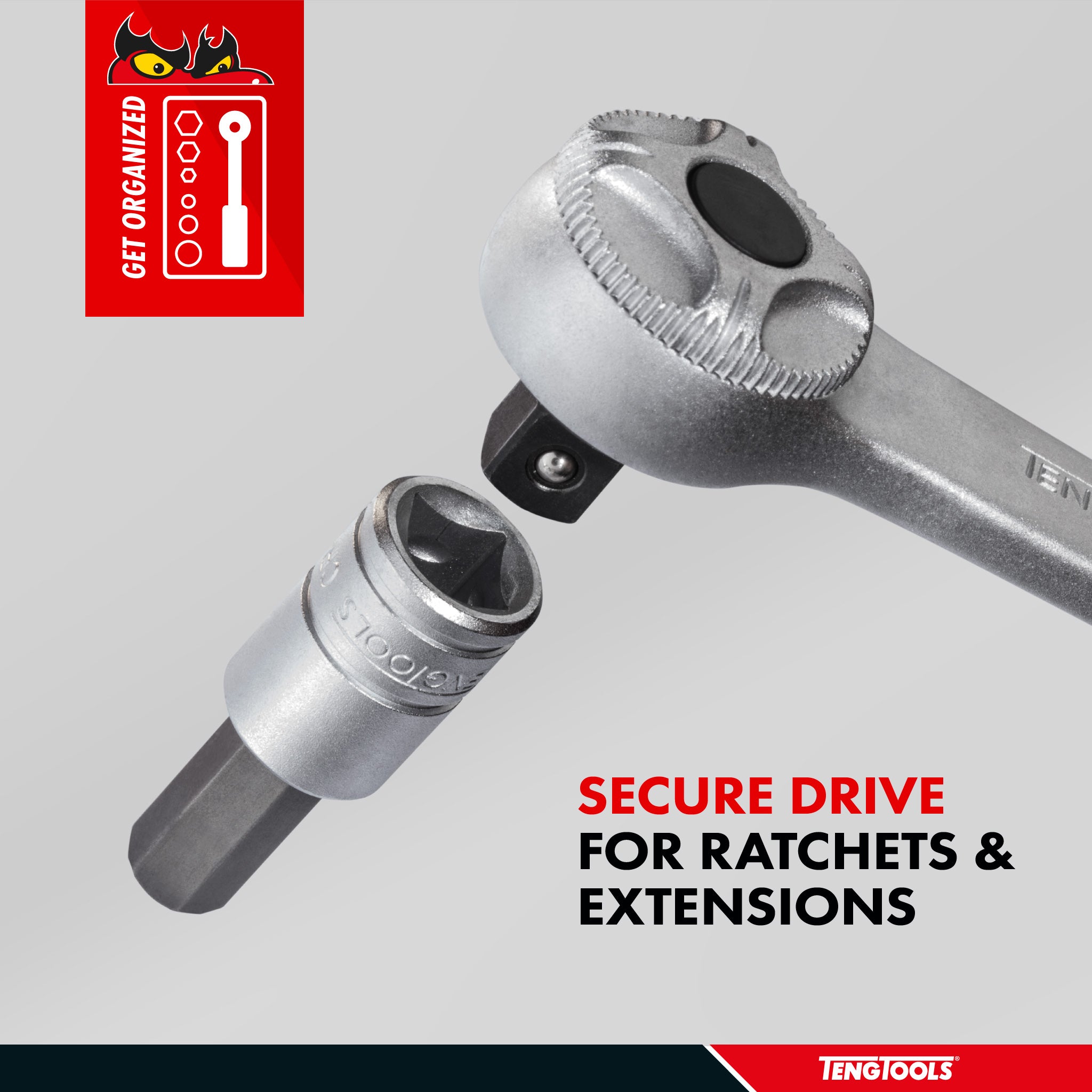 Teng Tools SAE 1/2 Inch Drive Hex Chrome Vanadium Sockets