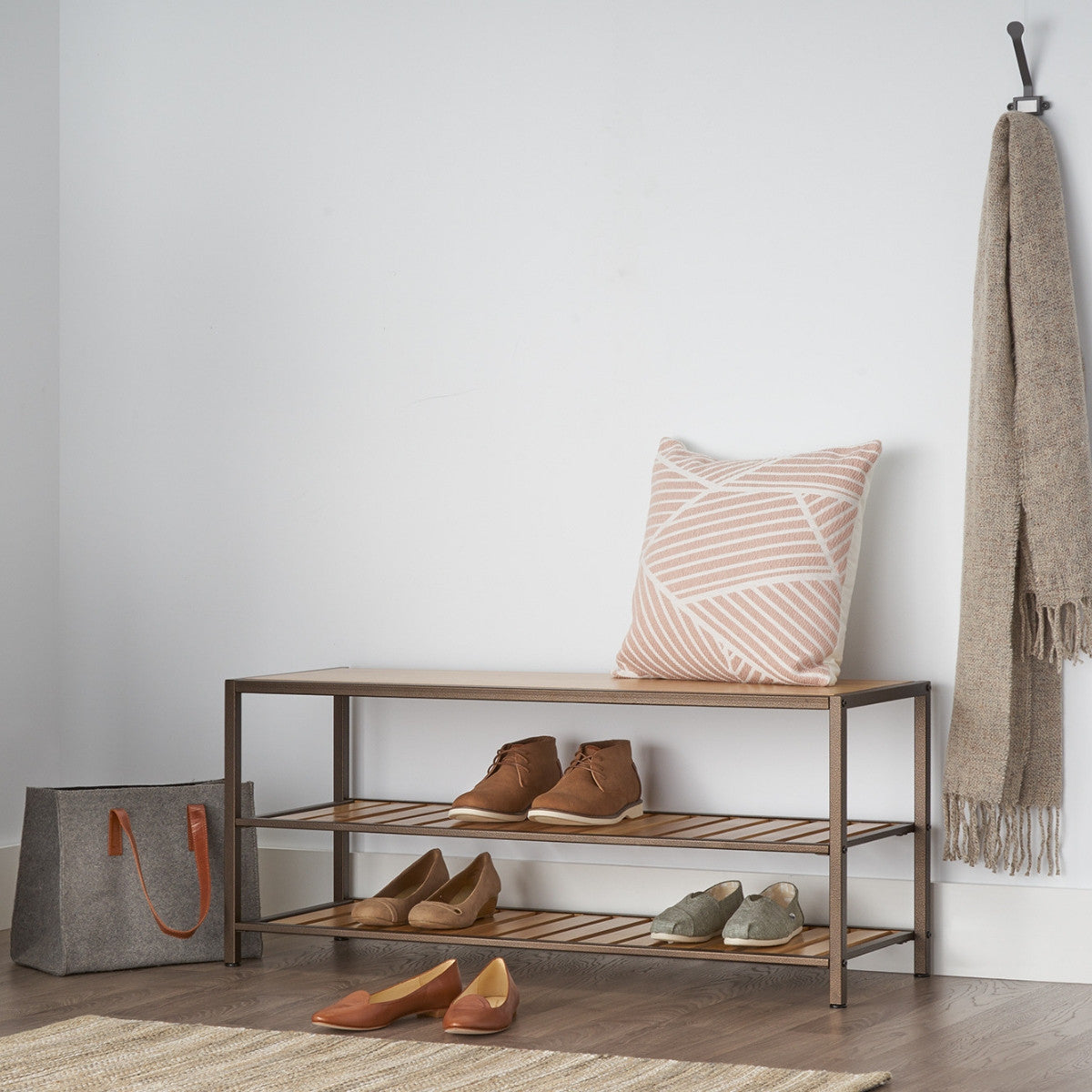 Trinity 3-Tier Bamboo Shoe Bench Bronze Anthracite®