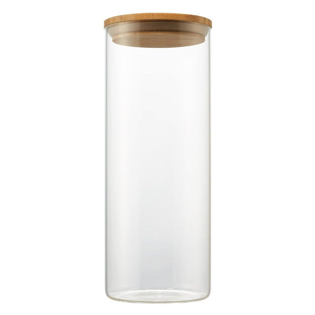Trinity Large Glass Canisters w/Bamboo Lid Set of 3