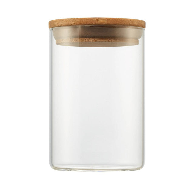 Trinity Small Glass Canisters w/Bamboo Lid Set of 3