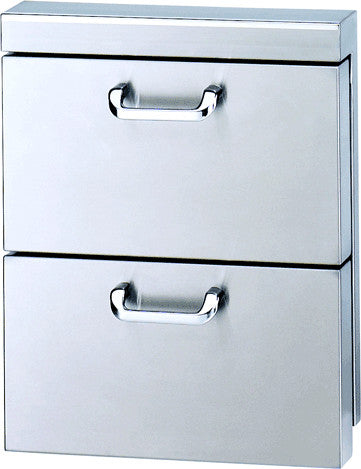 18 Inch Double Utility Drawers with Fully Extendable Drawers, Stainless Steel Rollers and 5 Inch Offset Handles - LUDXL-1