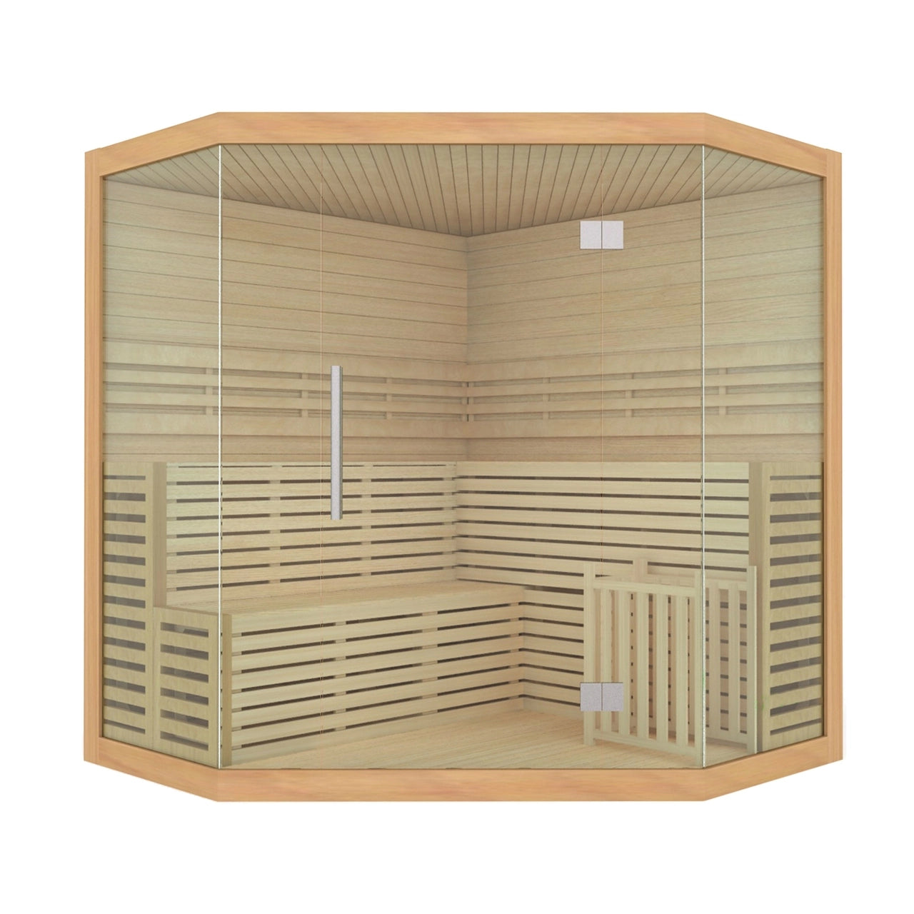Aleko Canadian Hemlock Luxury Indoor Wet Dry Sauna with LED