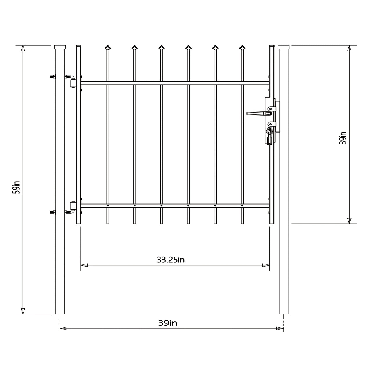 Aleko DIY Steel Pedestrian Gate Kit - ATHENS Style - 3 x 5