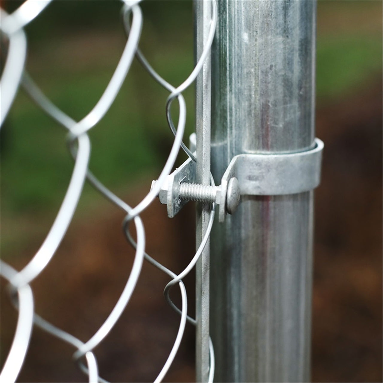 Aleko Galvanized Steel Chain Link Fence - Complete Kit - 4 x