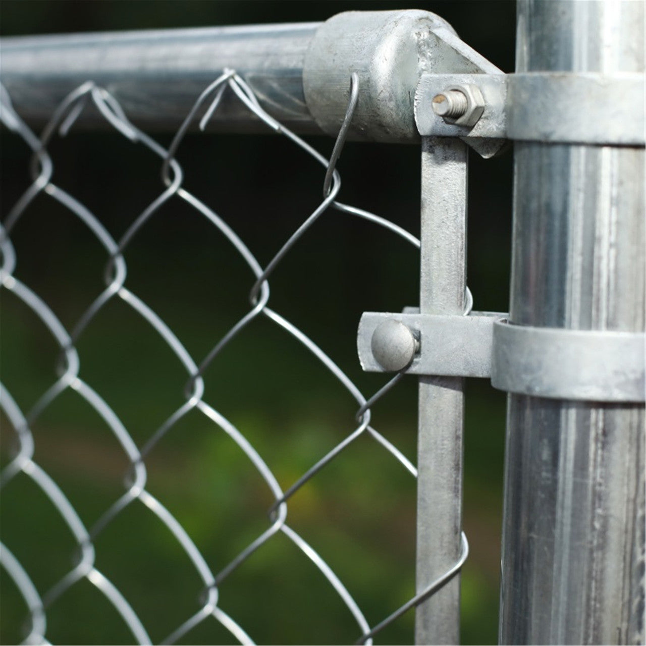 Aleko Galvanized Steel Chain Link Fence - Complete Kit - 6 x