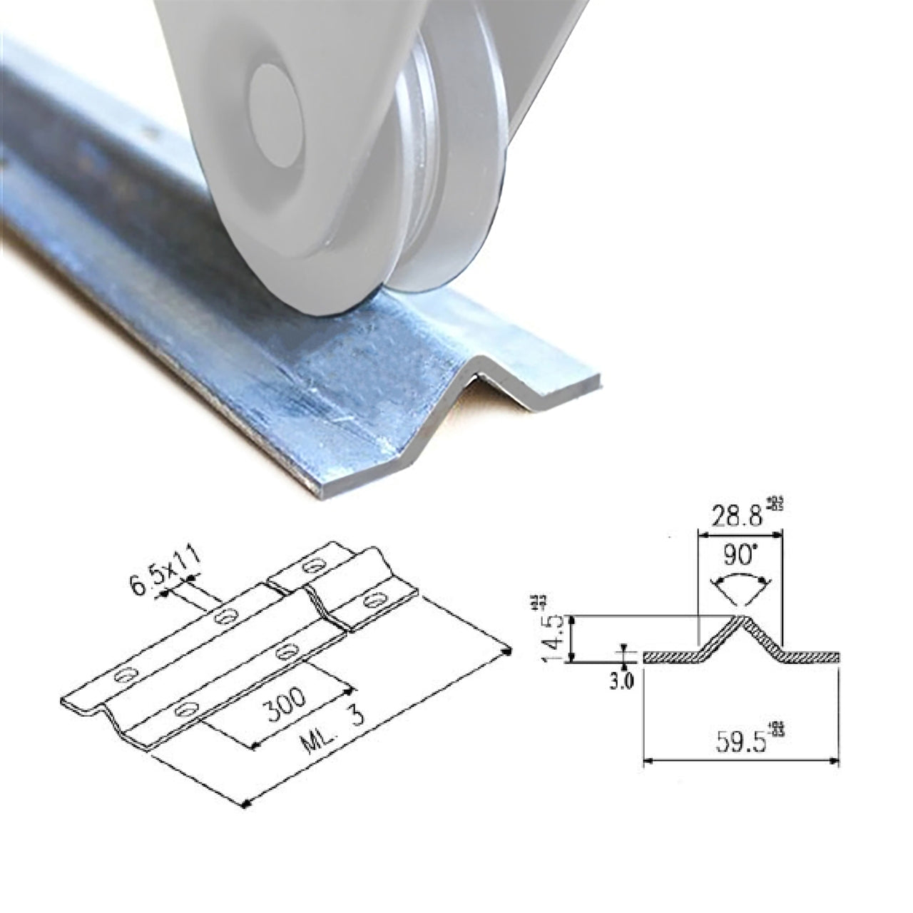 Aleko Galvanized Steel V Track For Sliding Gate Opener - 12