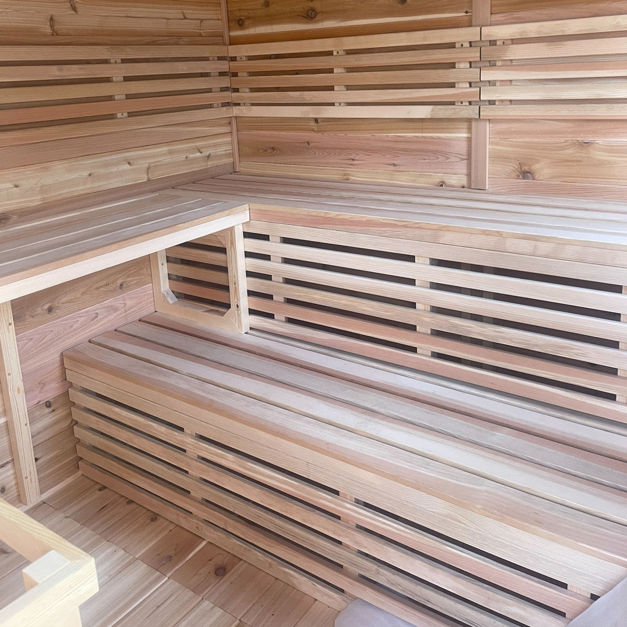 Aleko Inland Red Cedar Wet Dry Outdoor Sauna with Asphalt