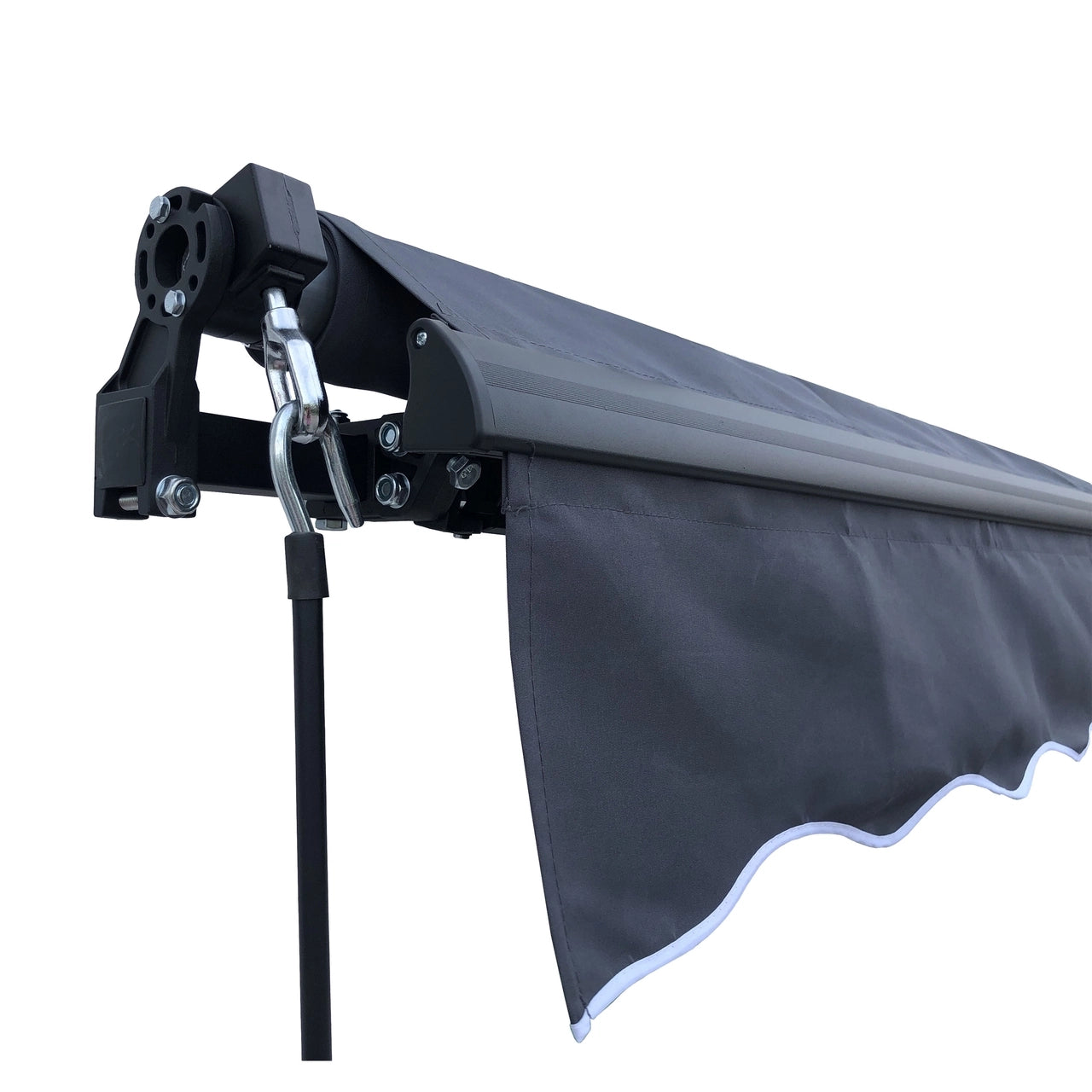 Aleko Motorized Retractable Black Frame Patio Awning 10 x 8