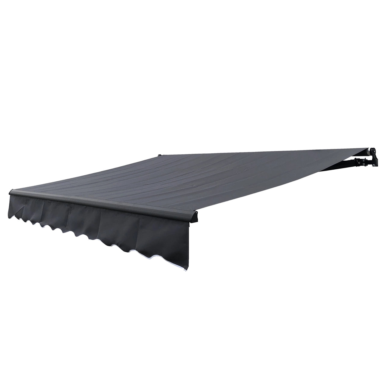 Aleko Motorized Retractable Black Frame Patio Awning 10 x 8