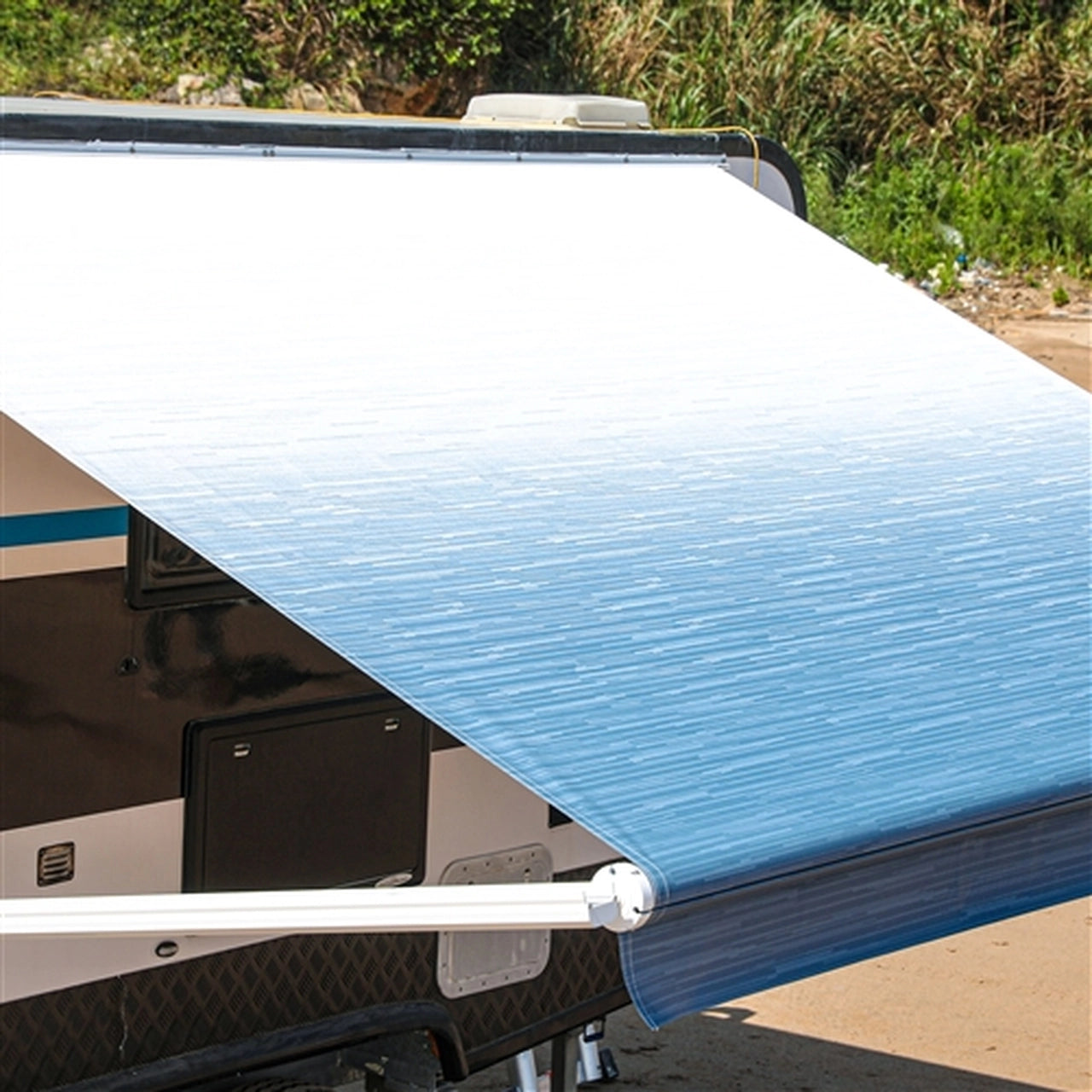 Aleko Motorized Retractable RV Awning - 10 x 8 Feet - Blue