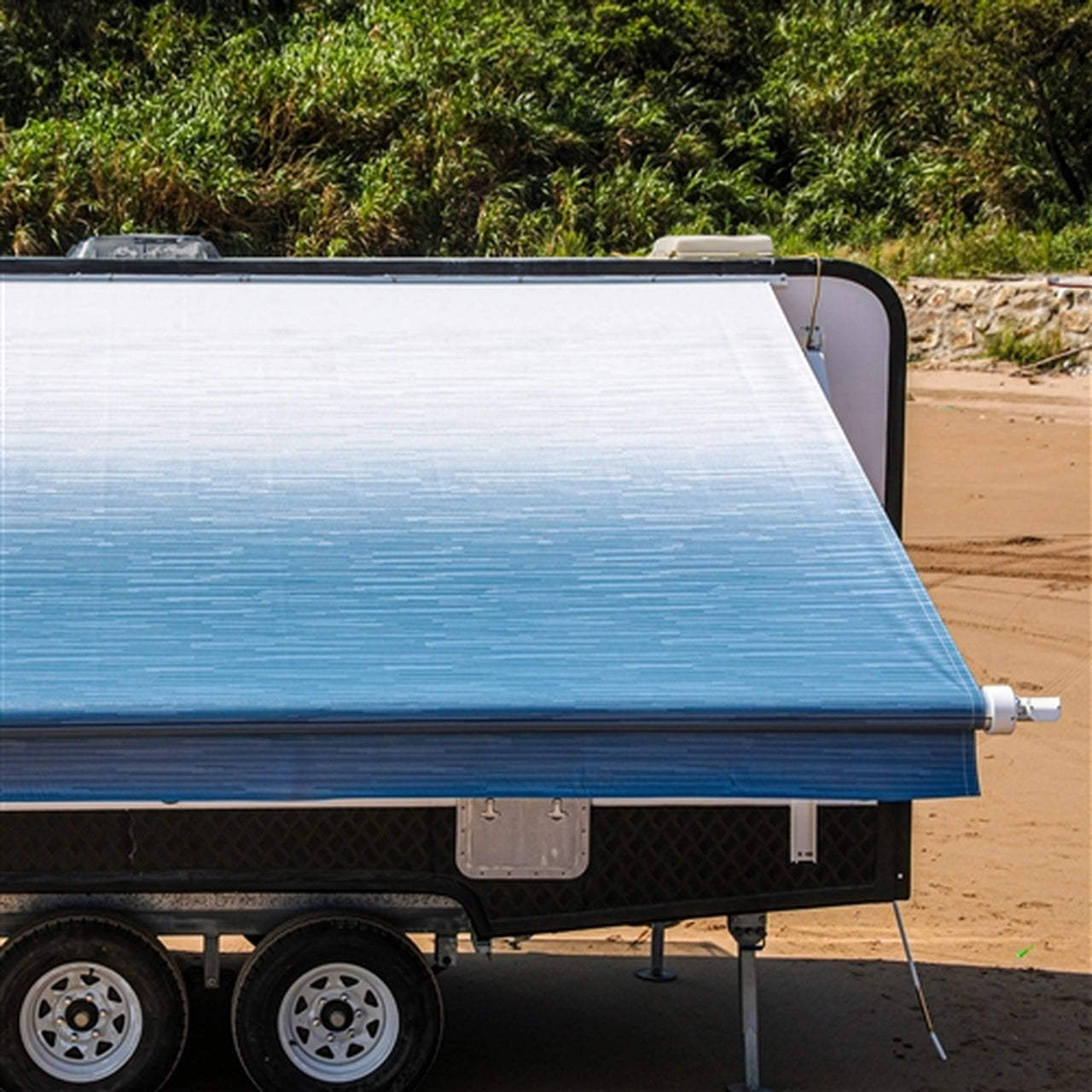 Aleko Motorized Retractable RV Awning - 10 x 8 Feet - Blue