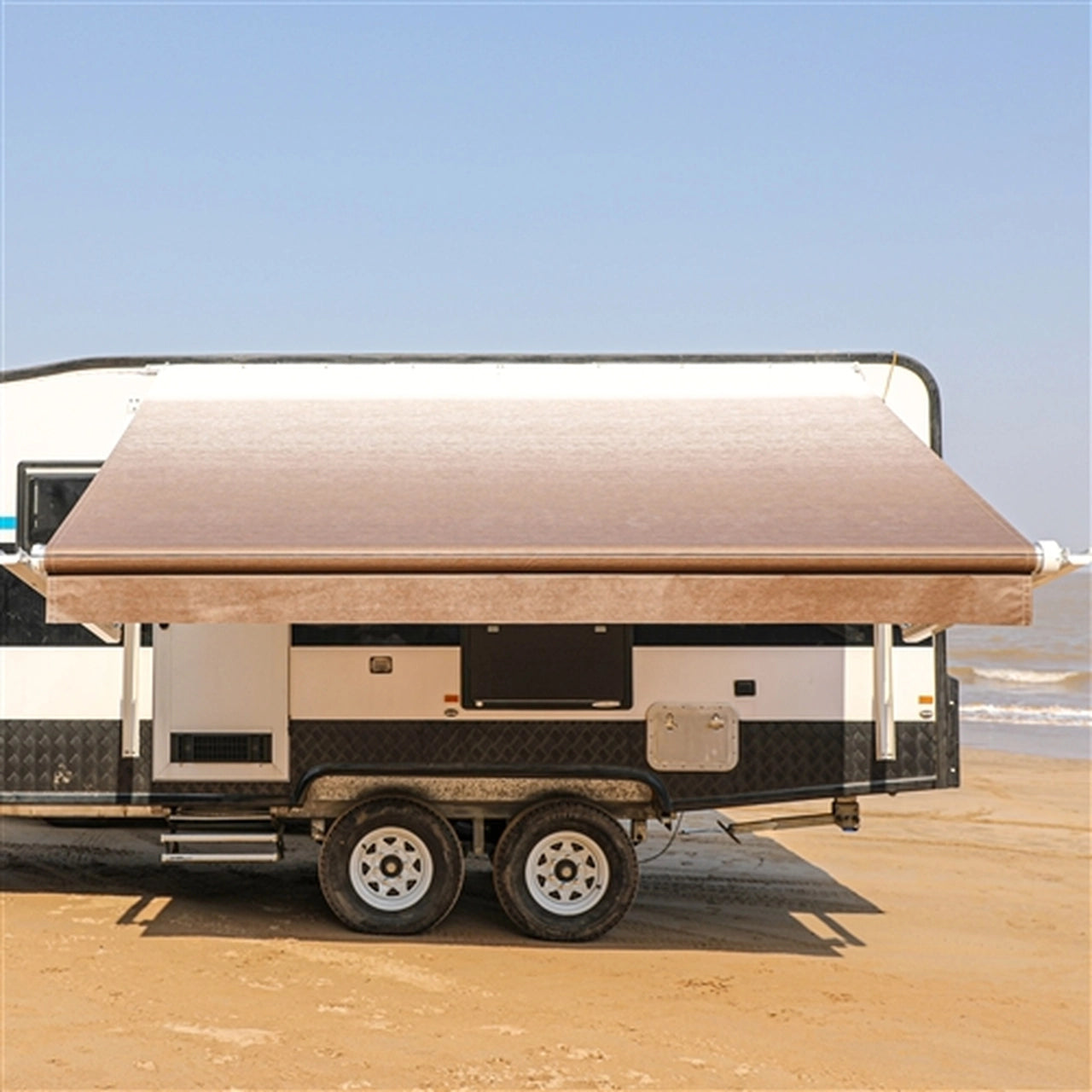 Aleko Motorized Retractable RV Awning - 10 x 8 Feet - Brown