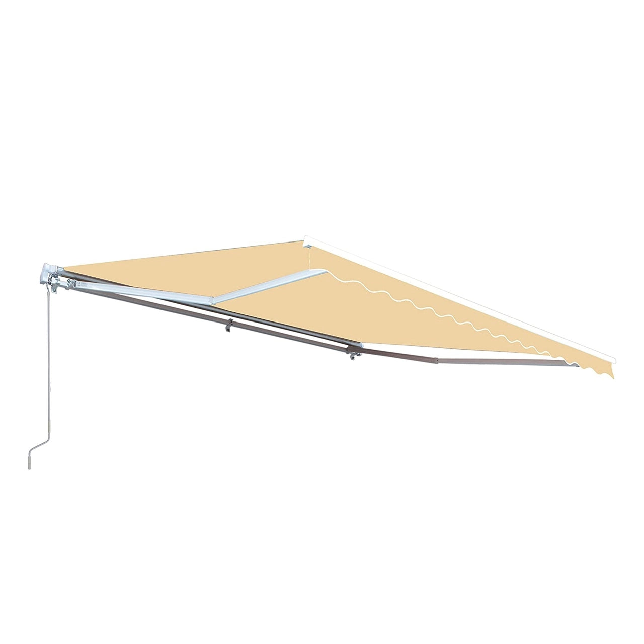 Aleko Motorized Retractable White Frame Patio Awning - 16 x