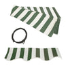 Aleko Retractable Awning Fabric Replacement - 16x10 Feet - Green and White Striped