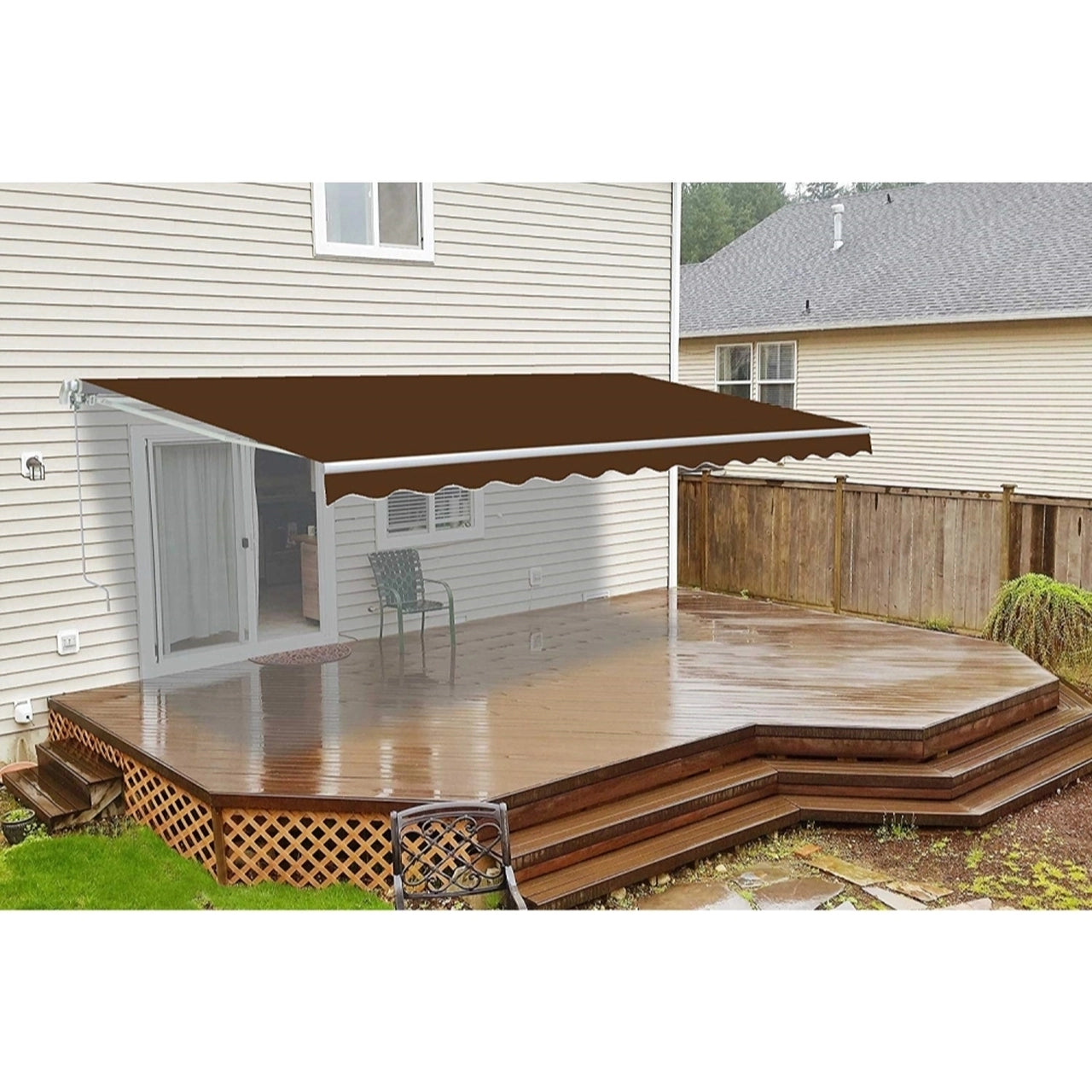 Aleko Retractable Awning Fabric Replacement - 8 x 6.5 Feet - Brown