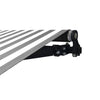 Aleko Retractable Black Frame Patio Awning 10 x 8 Feet - Gray and White Stripes