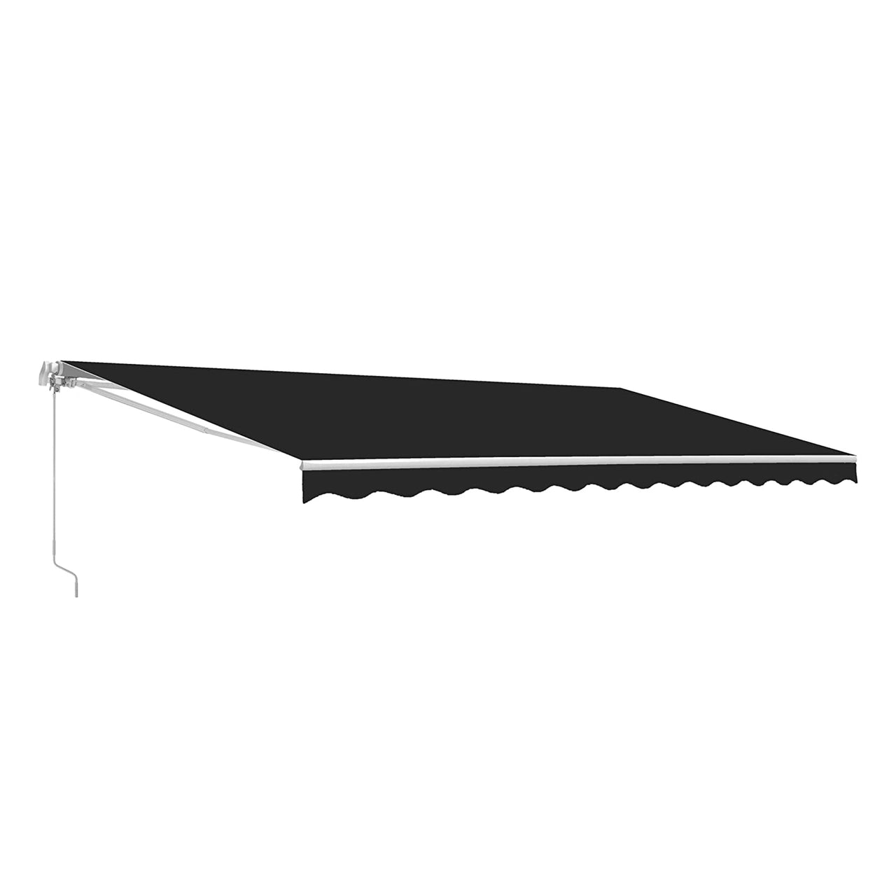 Aleko Retractable White Frame Patio Awning - 10 x 8 Feet - Black