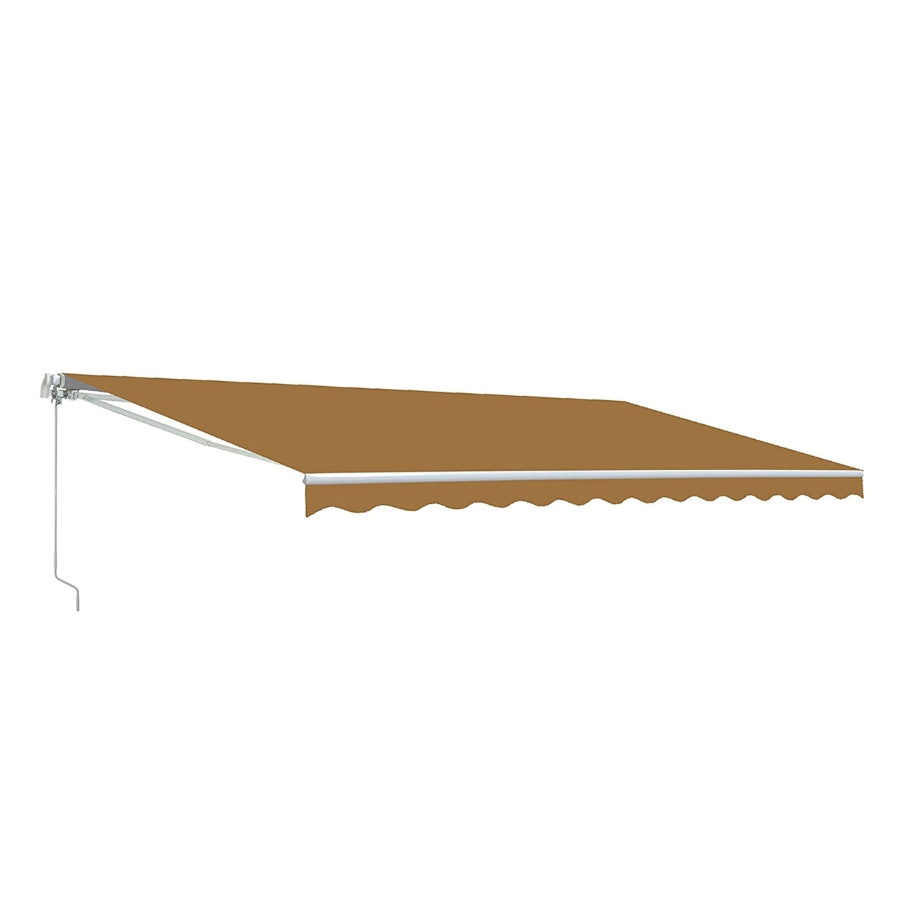 Aleko Retractable White Frame Patio Awning - 10 x 8 Feet -