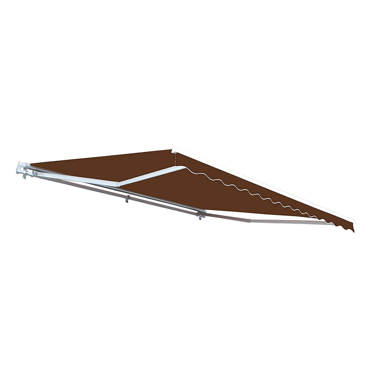 Aleko Retractable White Frame Patio Awning - 12 x 10 Feet -