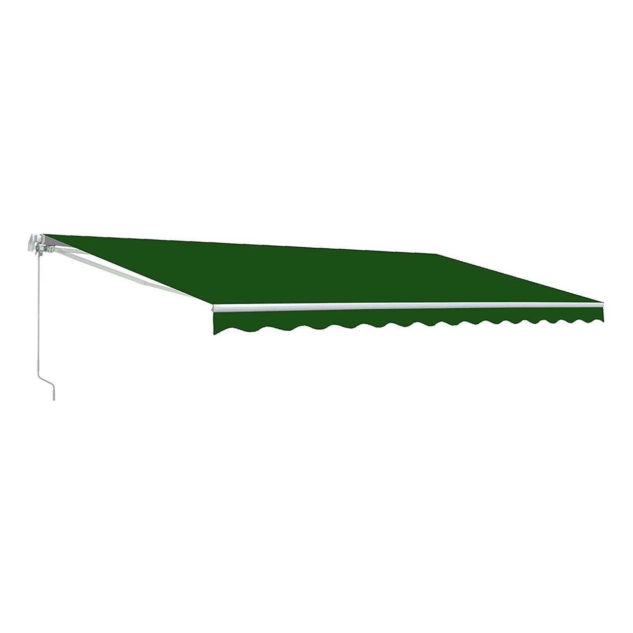 Aleko Retractable White Frame Patio Awning - 12 x 10 Feet -