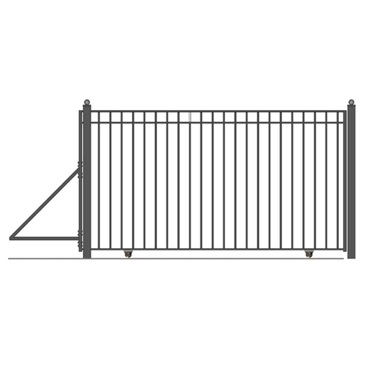 Aleko Single Slide Steel Driveway Gate - MADRID Style - 14 x 6 Feet
