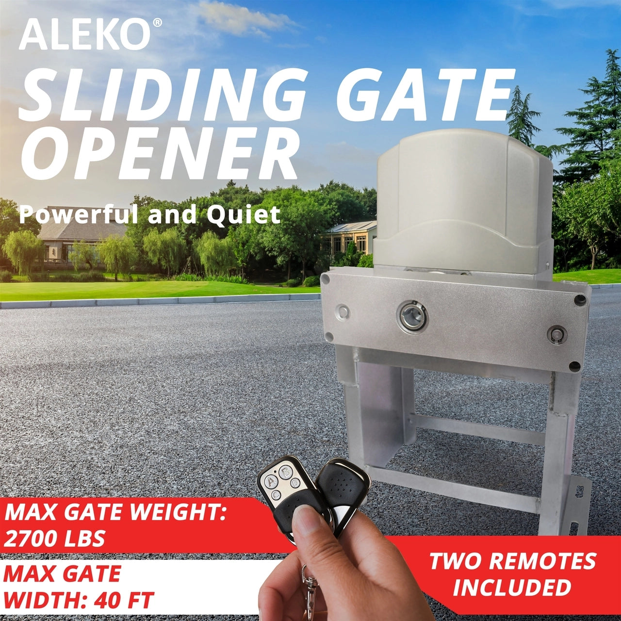 Aleko Sliding Gate Opener - AC2700 - Basic Kit
