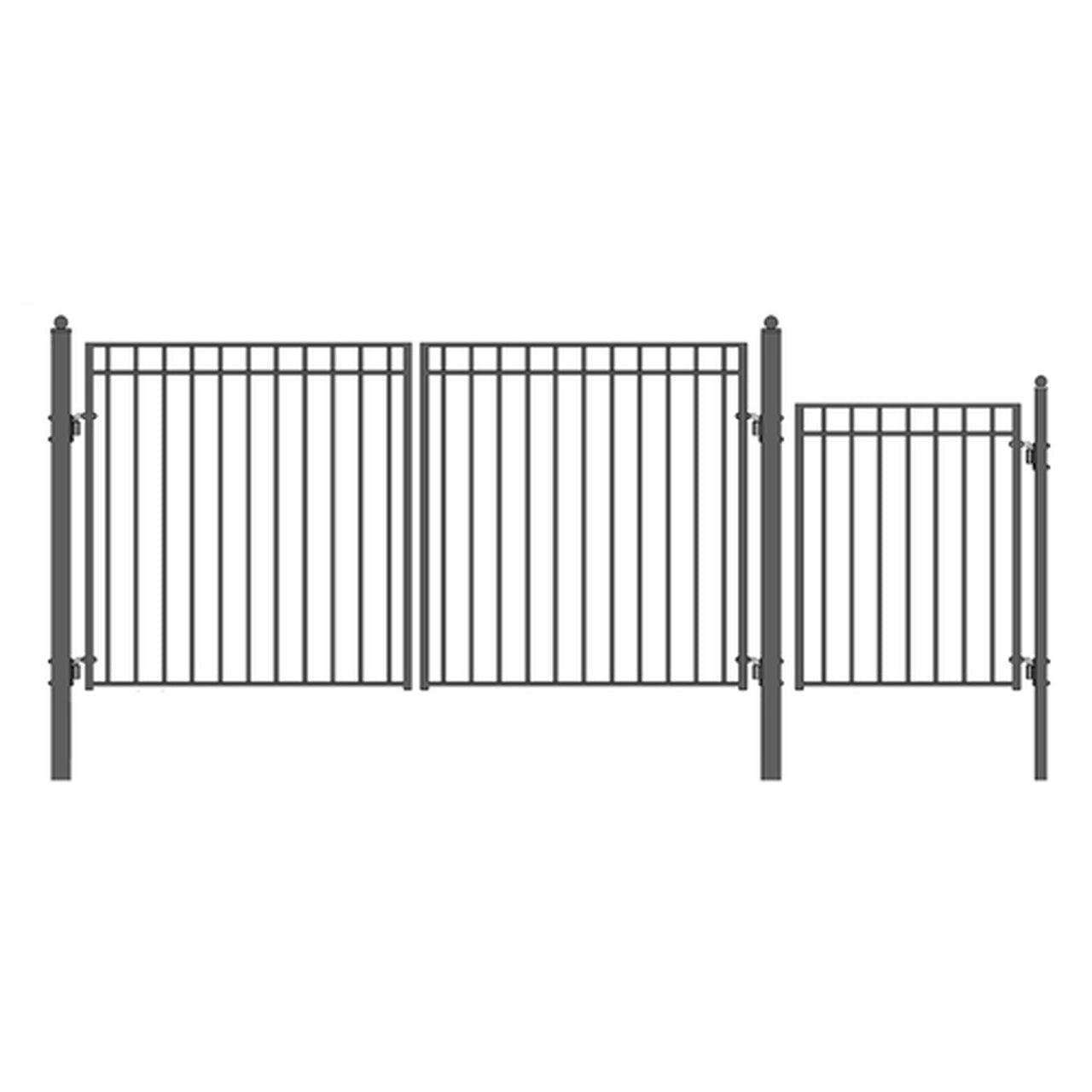 Aleko Steel Dual Swing Driveway Gate - MADRID Style - 12 ft