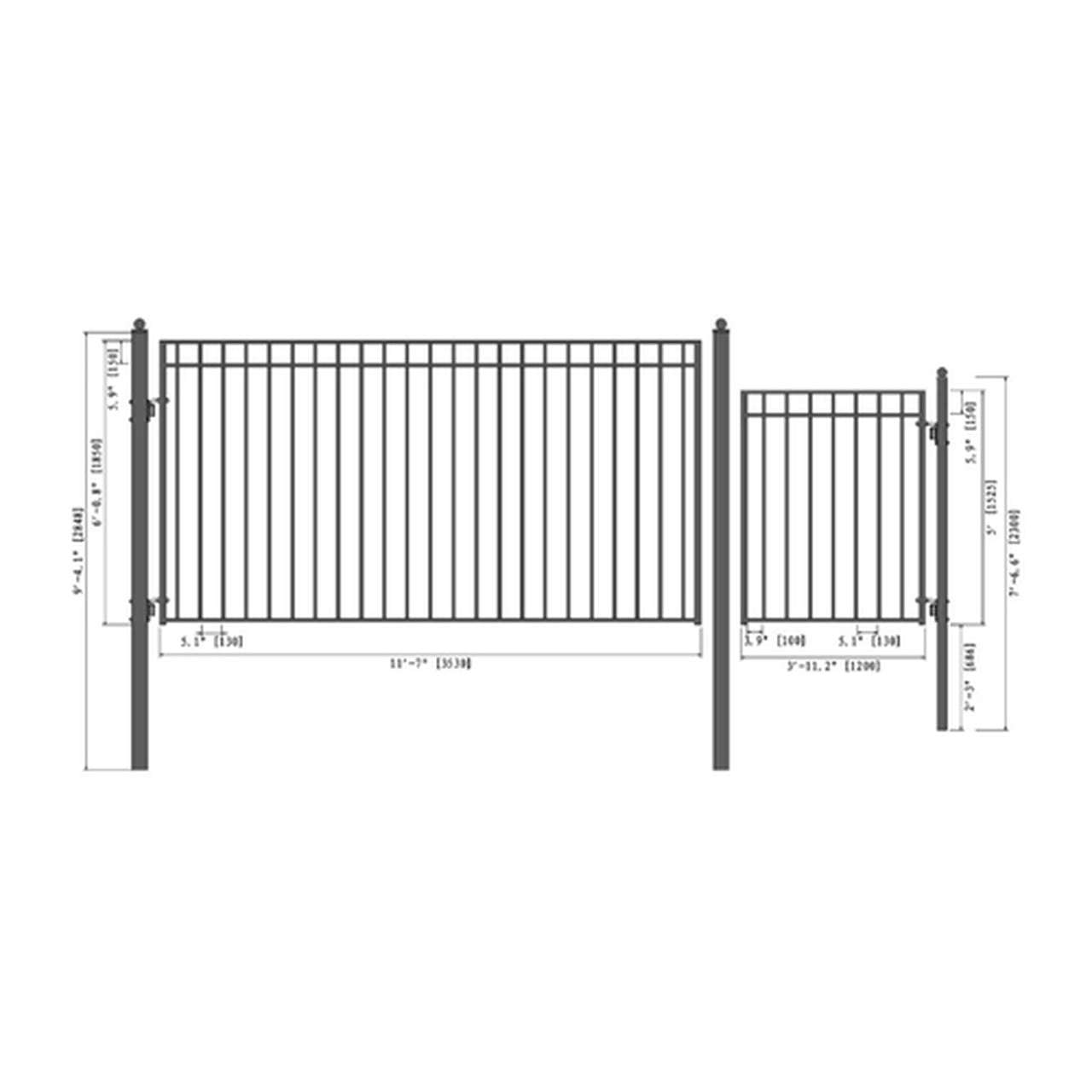 Aleko Steel Single Swing Driveway Gate - MADRID Style - 12