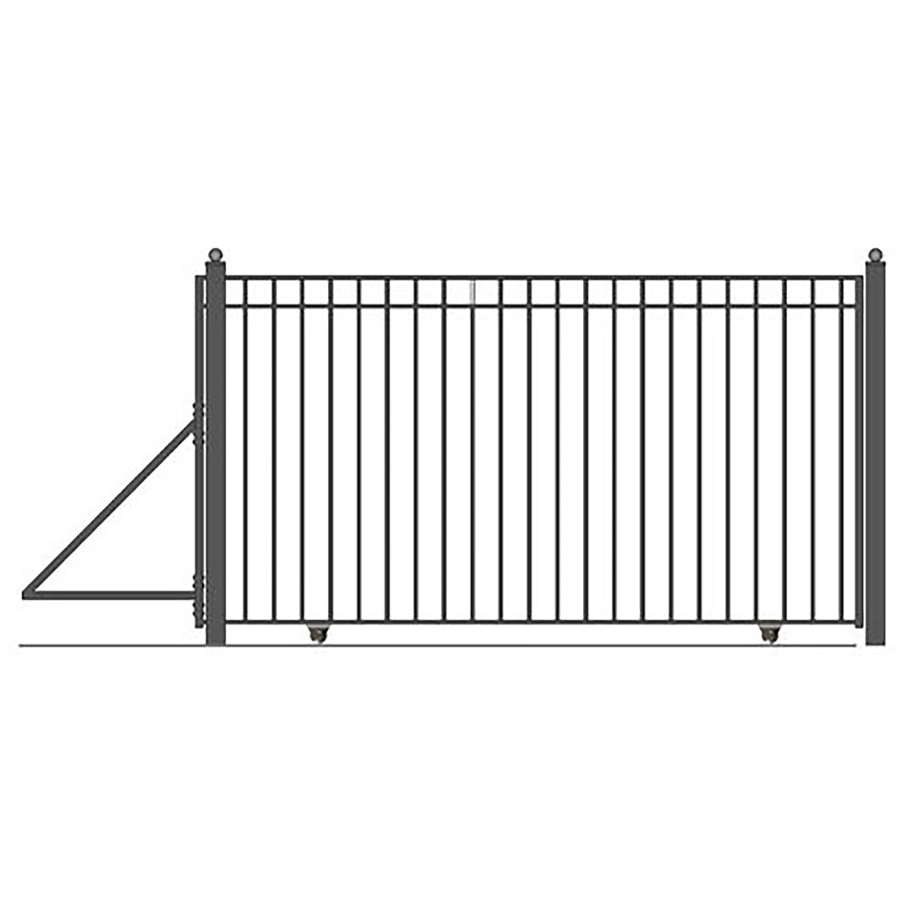 Aleko Steel Sliding Driveway Gate - 30 ft with Pedestrian
