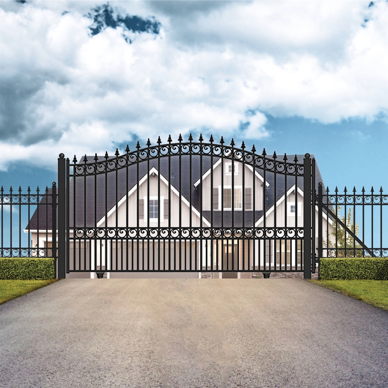 Aleko Steel Sliding Driveway Gate - LONDON Style - 12 x 6