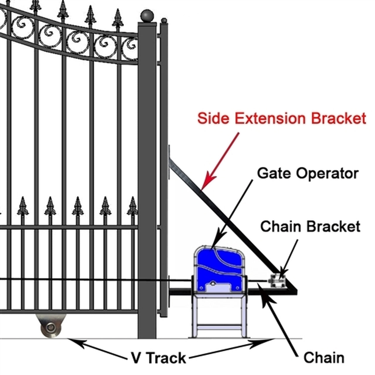 Aleko Steel Sliding Driveway Gate - PARIS Style - 12 x 6