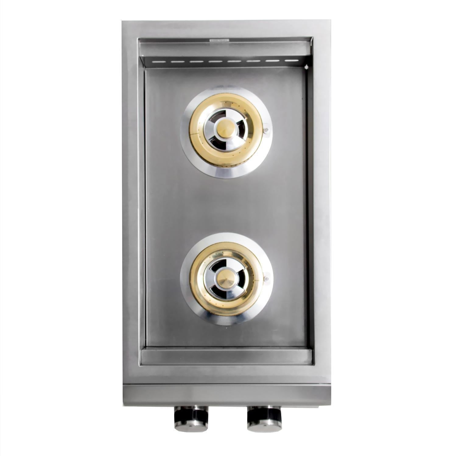 Blaze LTE Built-In Natural Gas Stainless Steel Double Side Burner With Lid - BLZ-SB2LTE-NG