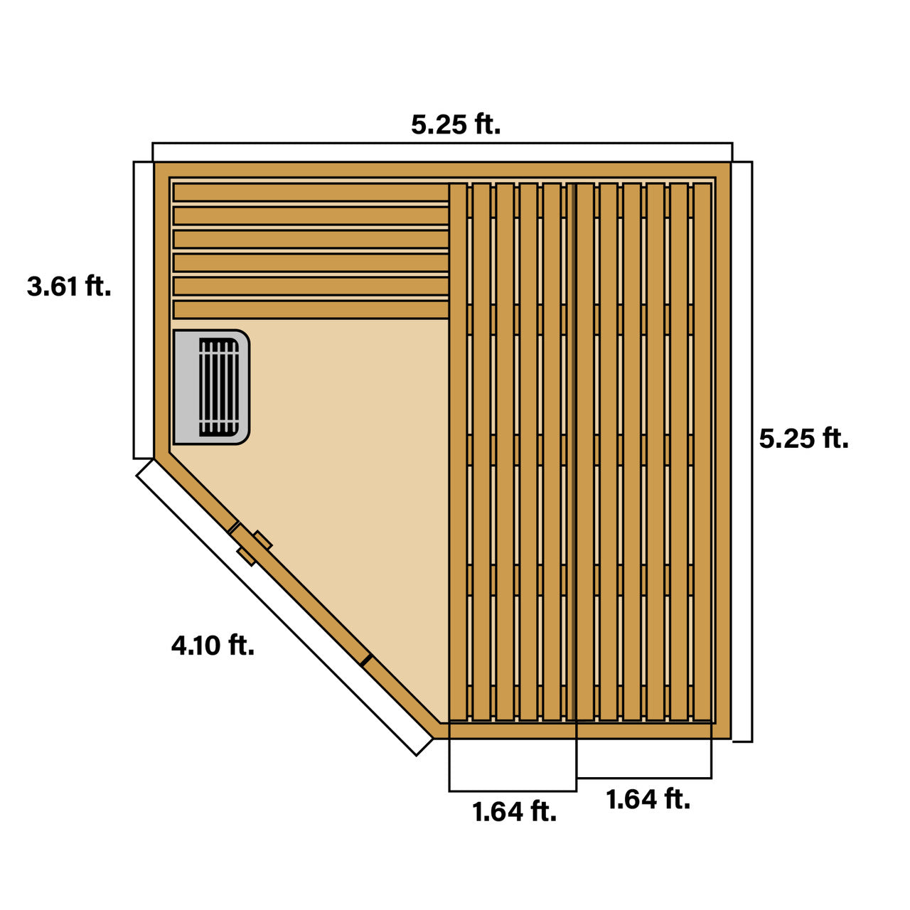 Canadian Hemlock Wet Dry Indoor Sauna - 6 kW ETL Certified