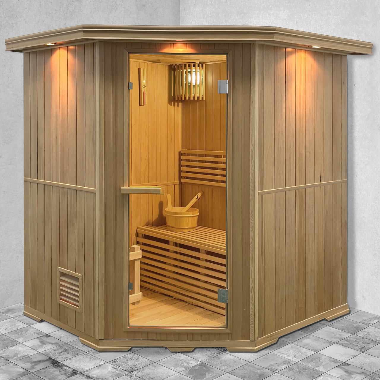 Canadian Hemlock Wet Dry Indoor Sauna - 6 kW ETL Certified