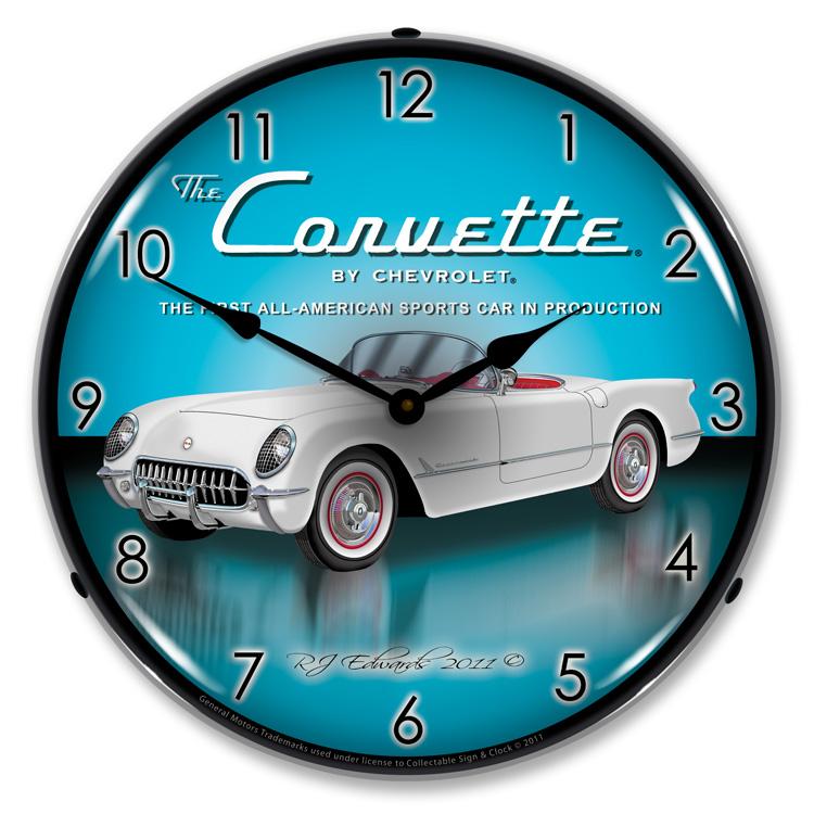 Collectable Sign and Clock - 1953 Corvette Clock