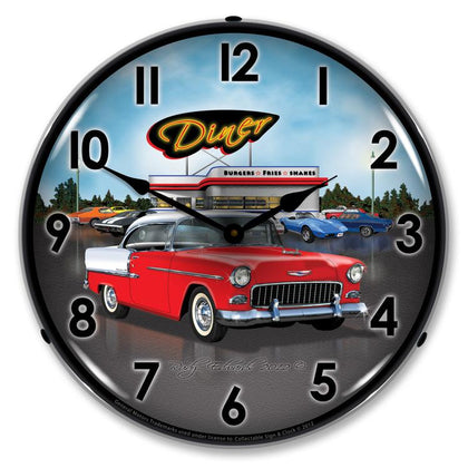 Collectable Sign and Clock - 1955 Bel Air Diner Clock