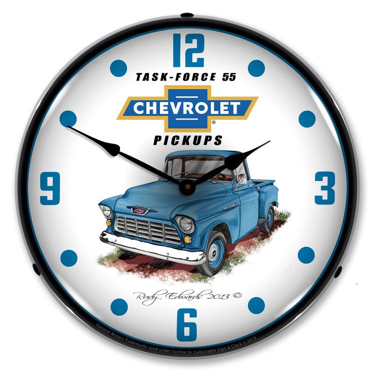 Collectable Sign and Clock - 1955 Chevrolet Truck Clock