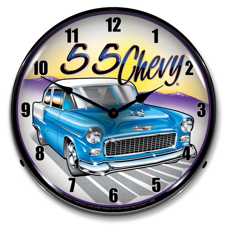 Collectable Sign and Clock - 1955 Chevy Clock