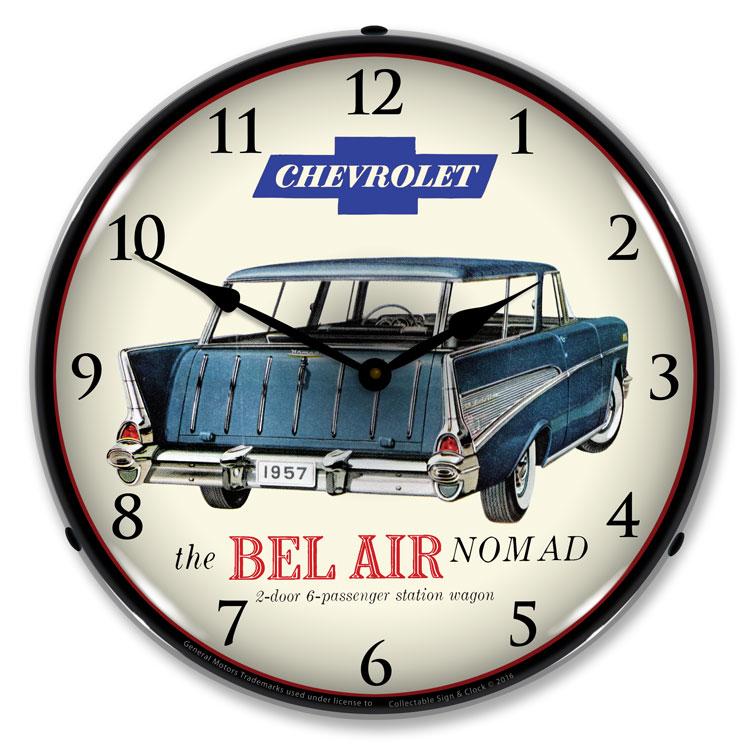 Collectable Sign and Clock - 1957 Chevrolet Bel Air Nomad Clock