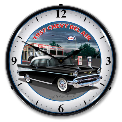 Collectable Sign and Clock - 1957 Chevy Esso Clock