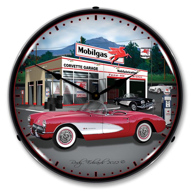 Collectable Sign and Clock - 1957 Corvette Clock
