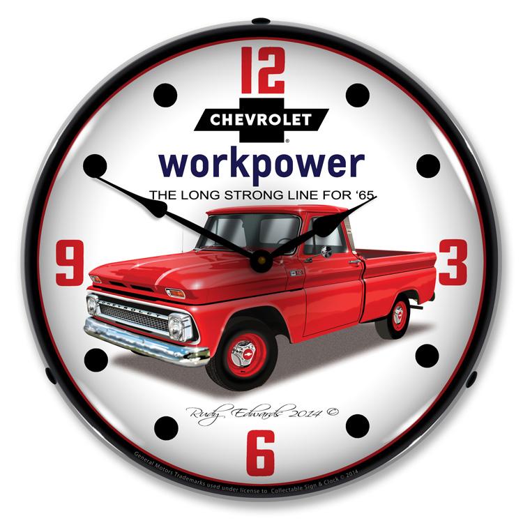 Collectable Sign and Clock - 1965 Chevrolet Truck Clock