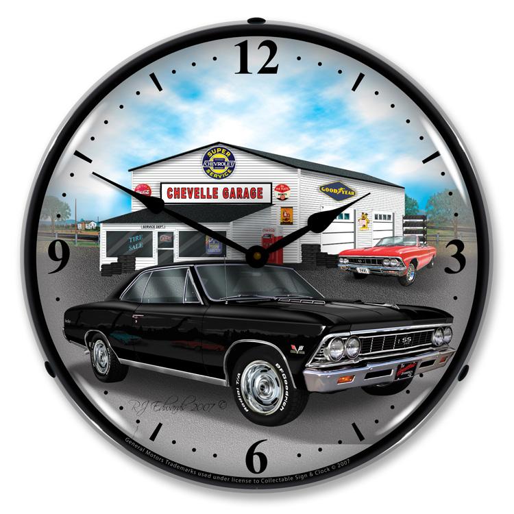 Collectable Sign and Clock - 1966 Chevelle Clock