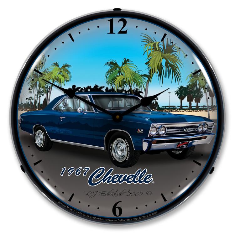 Collectable Sign and Clock - 1967 Chevelle Clock