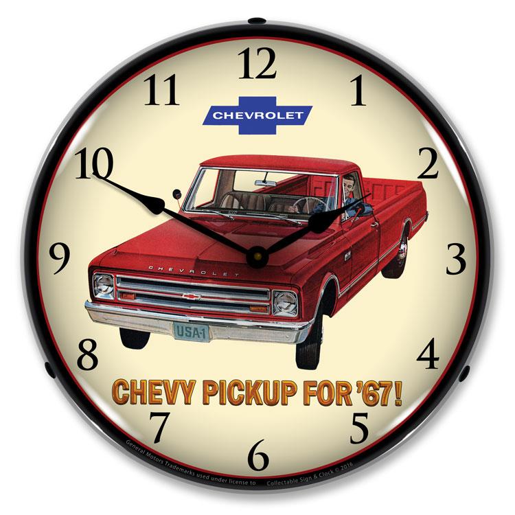 Collectable Sign and Clock - 1967 Chevrolet Pickup Clock
