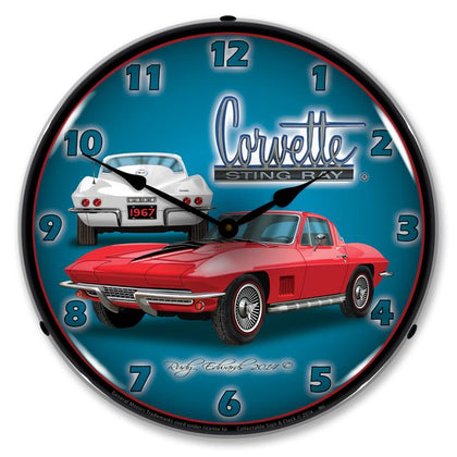 Collectable Sign and Clock - 1967 Corvette Stingray Clock